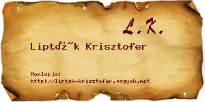 Lipták Krisztofer névjegykártya